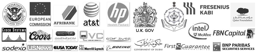 Trusted by the US Government, UK Government, European Commission, African Union, ASEAN, GCC Countries and Fortune 500 Clients including A&T, Intel, Cisco, HP, Sodexo, Qatar Foundation, Aramco, SABIC, Chevron, Total Energies, Major Wall Street Banks, and Pension Funds