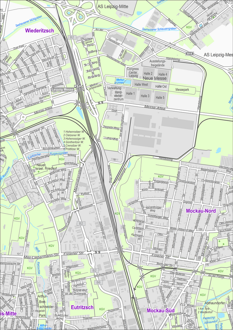 Stadtplan der Stadt Leipzig mit Gebäuden Stadtplan der Stadt Leipzig mit Gebäuden aus der digitalen Stadtkarte