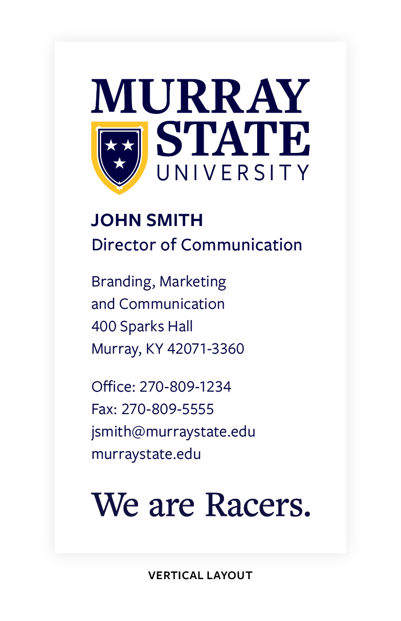 Vertical business card