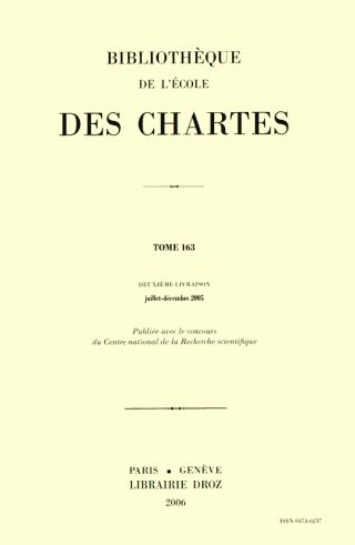 vignette collection Bibliothèque de l'École des chartes vignette collection Bibliothèque de l'École des chartes