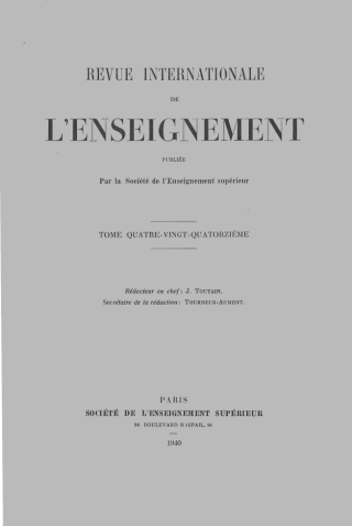 vignette collection Revue internationale de l'enseignement vignette collection Revue internationale de l'enseignement