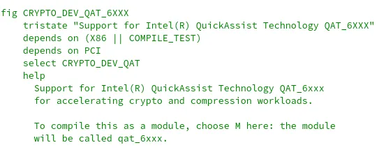 Intel QAT GEN6 Kconfig