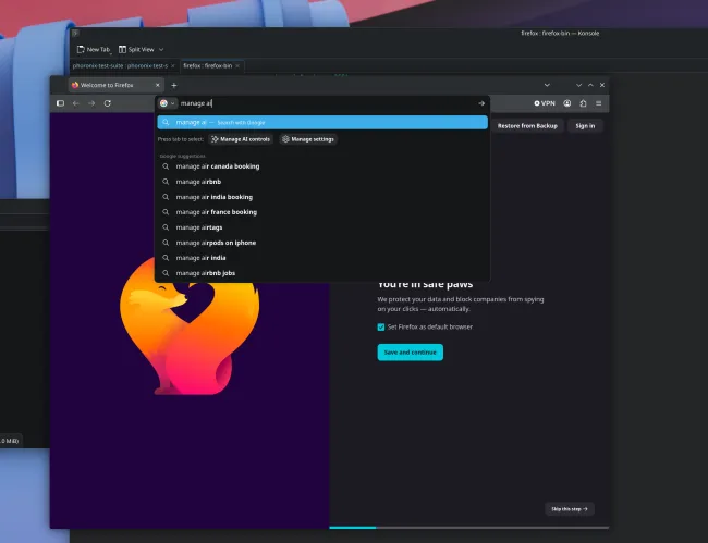 Firefox 154.0 Manage AI