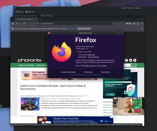 Firefox 154.0 on Linux