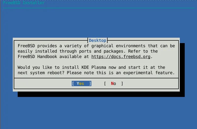 KDE desktop option