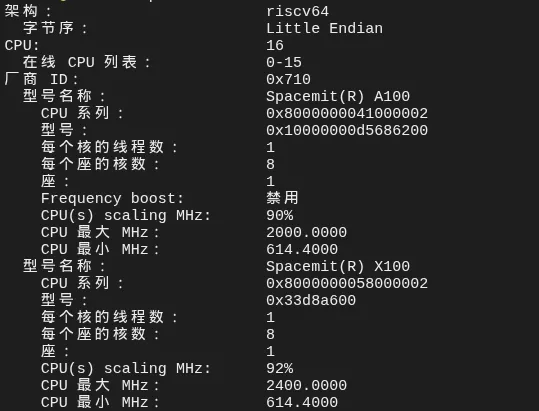 RVA23 SpacemiT X100 cores