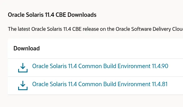 Solaris CBE downloads