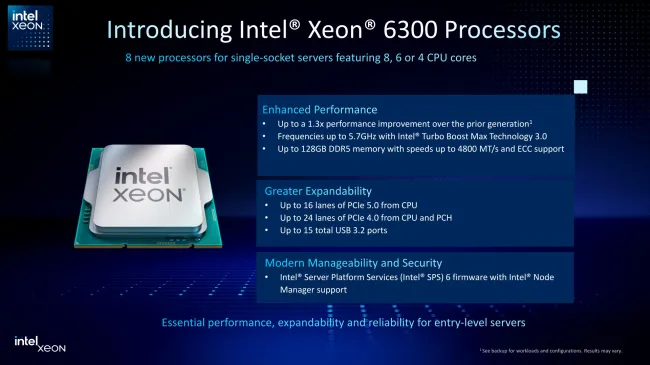 Intel Xeon 6300 announcement
