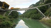 Brücke über die Muota bei der Talstation der Stoosbahn - Bau-Standseilbahn Brücke über die Muota bei der Talstation der Stoosbahn - Bau-Standseilbahn