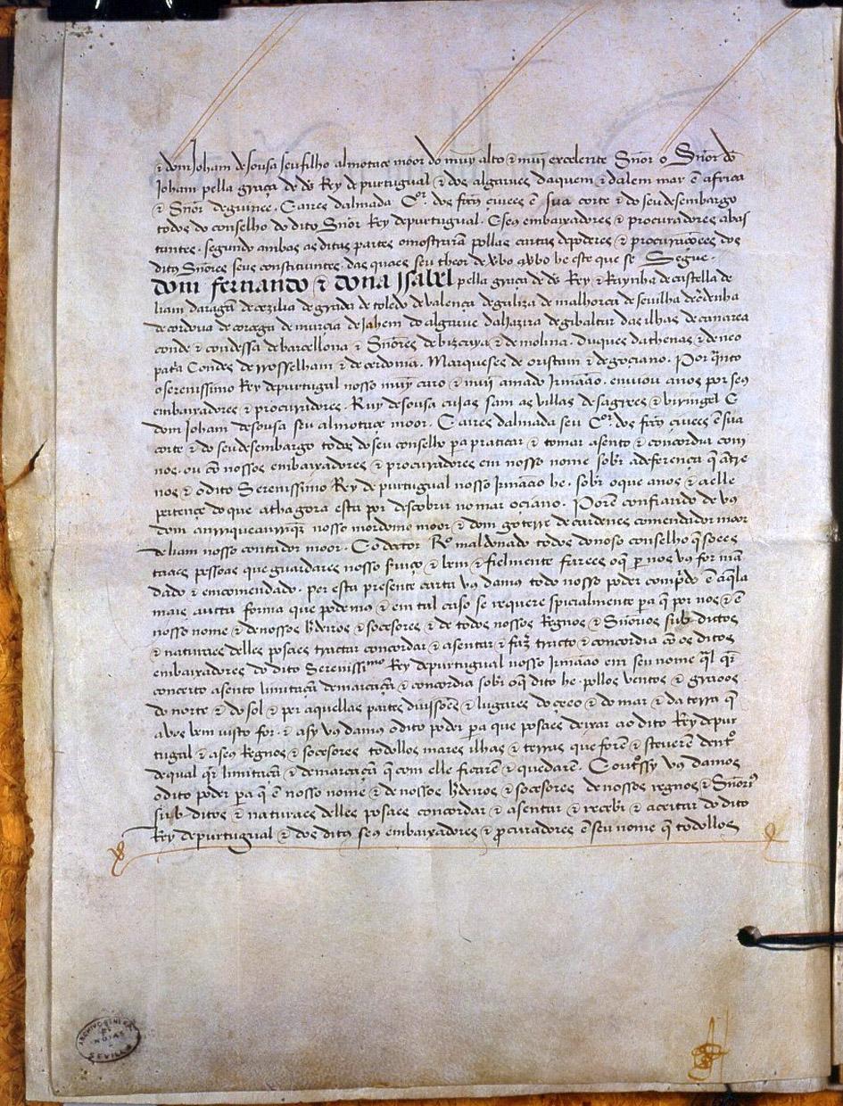 The Treaty of Tordesillas of 7 June 1494 - Page 2, Verso.